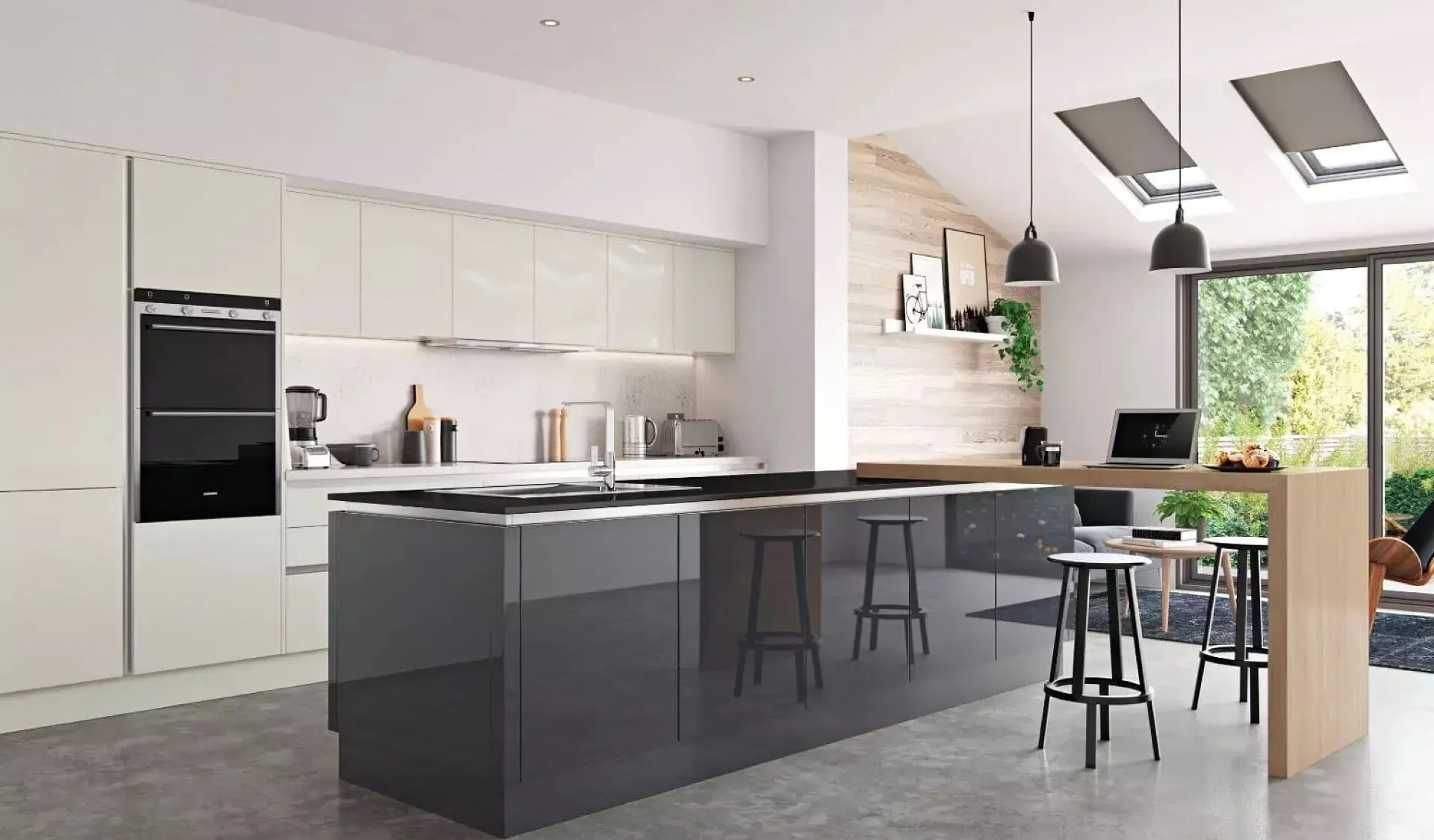 Alku Gloss Open Plan Kitchen W