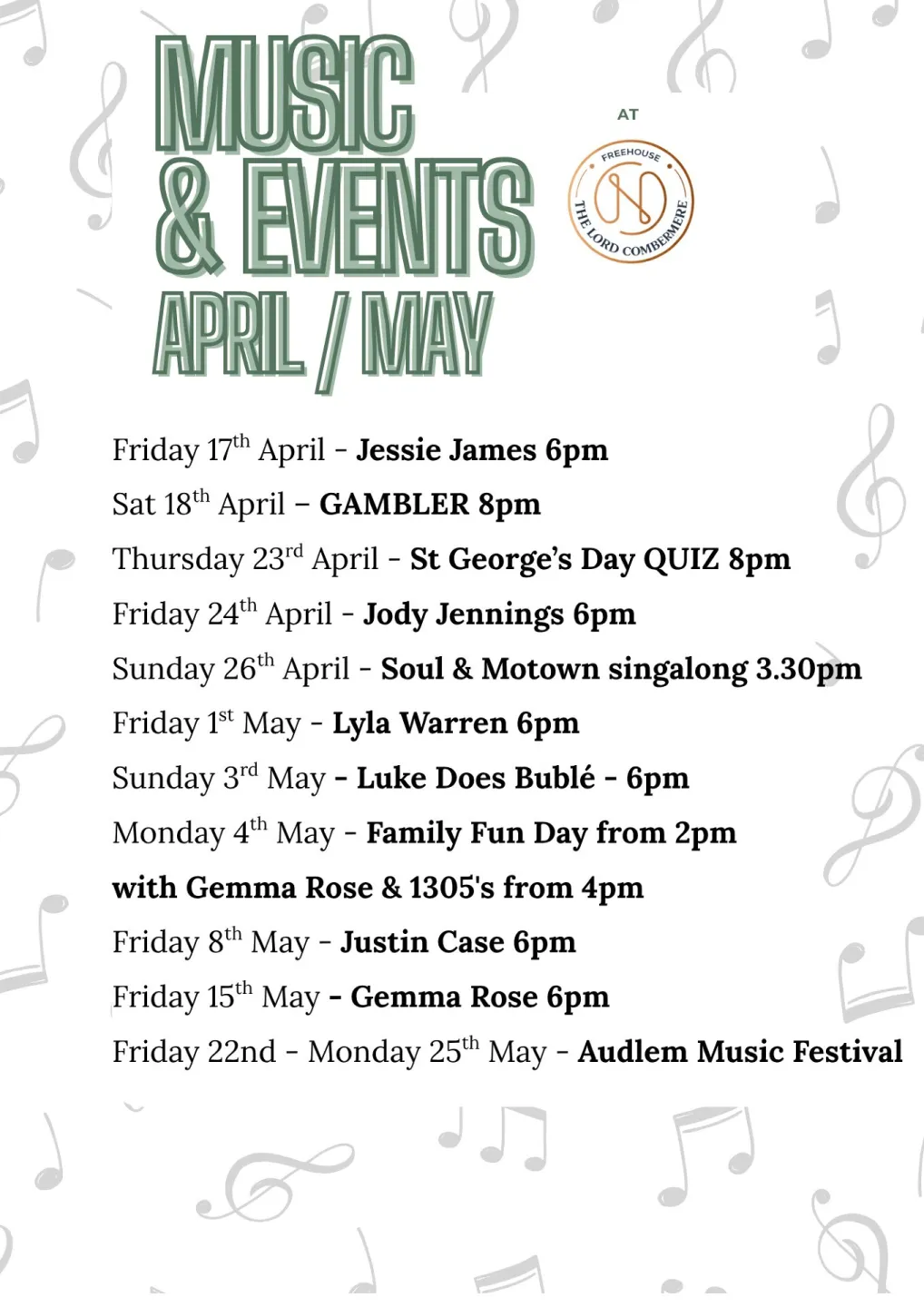 April May Events Music