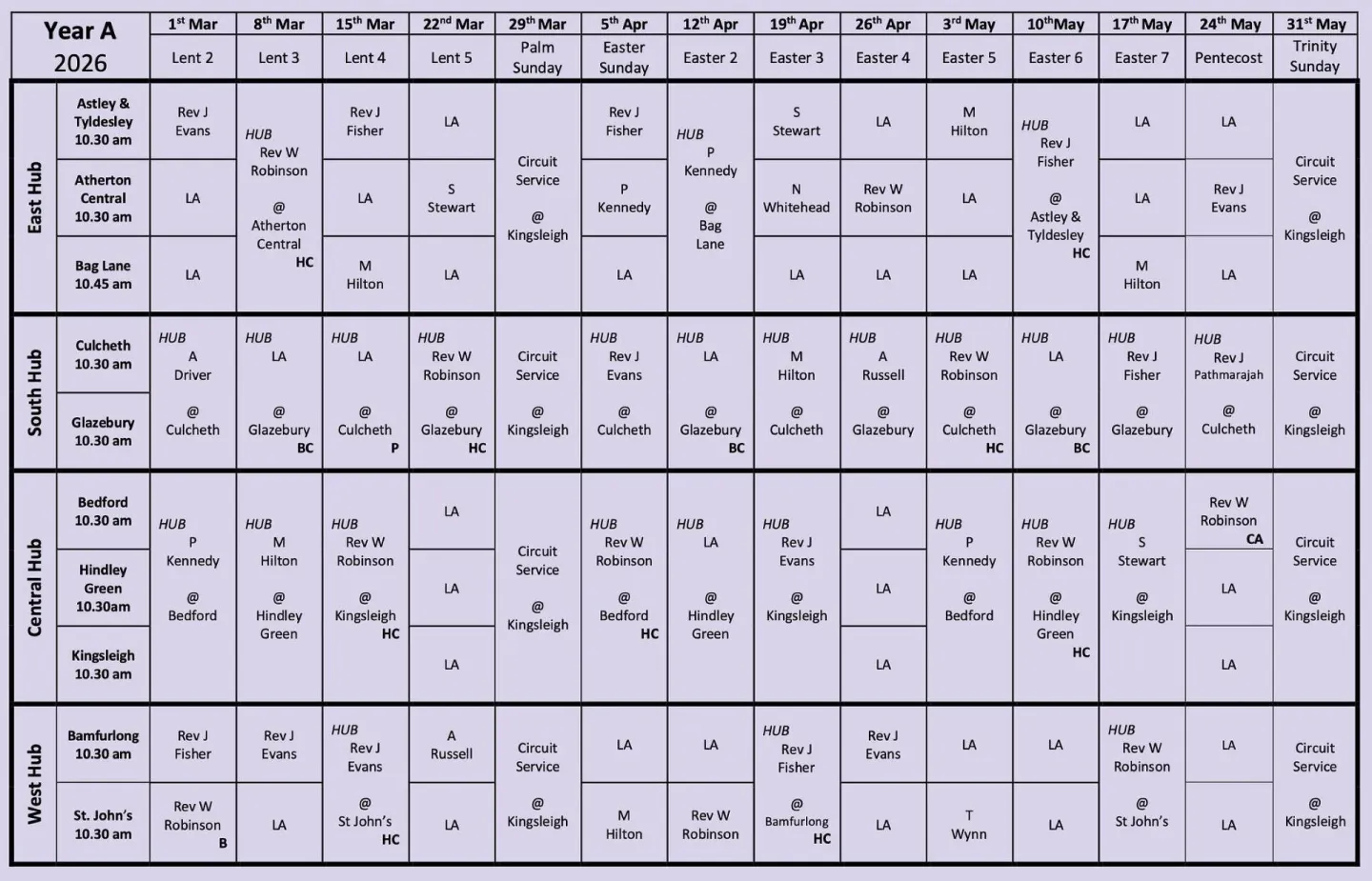 Circuit Plan (Mar to May 2026)