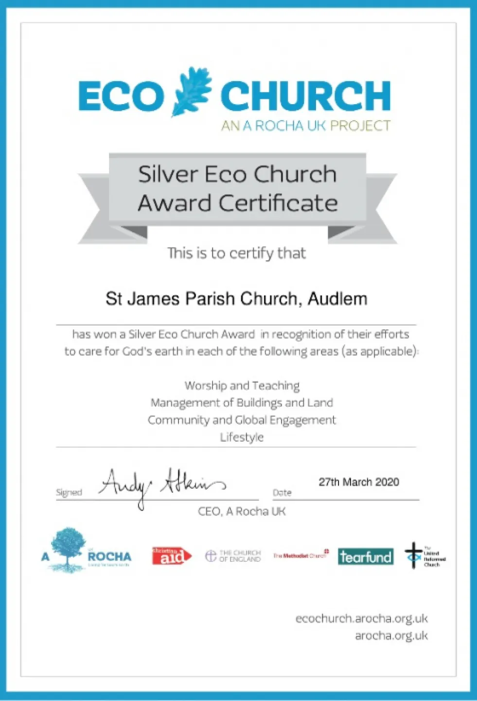st James eco award