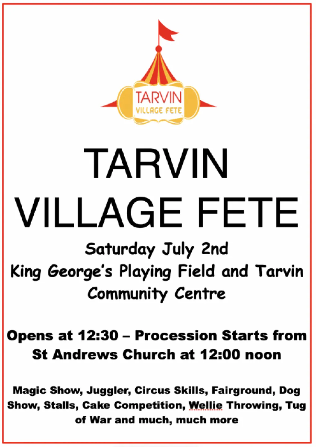 Village fete 2022 Poster