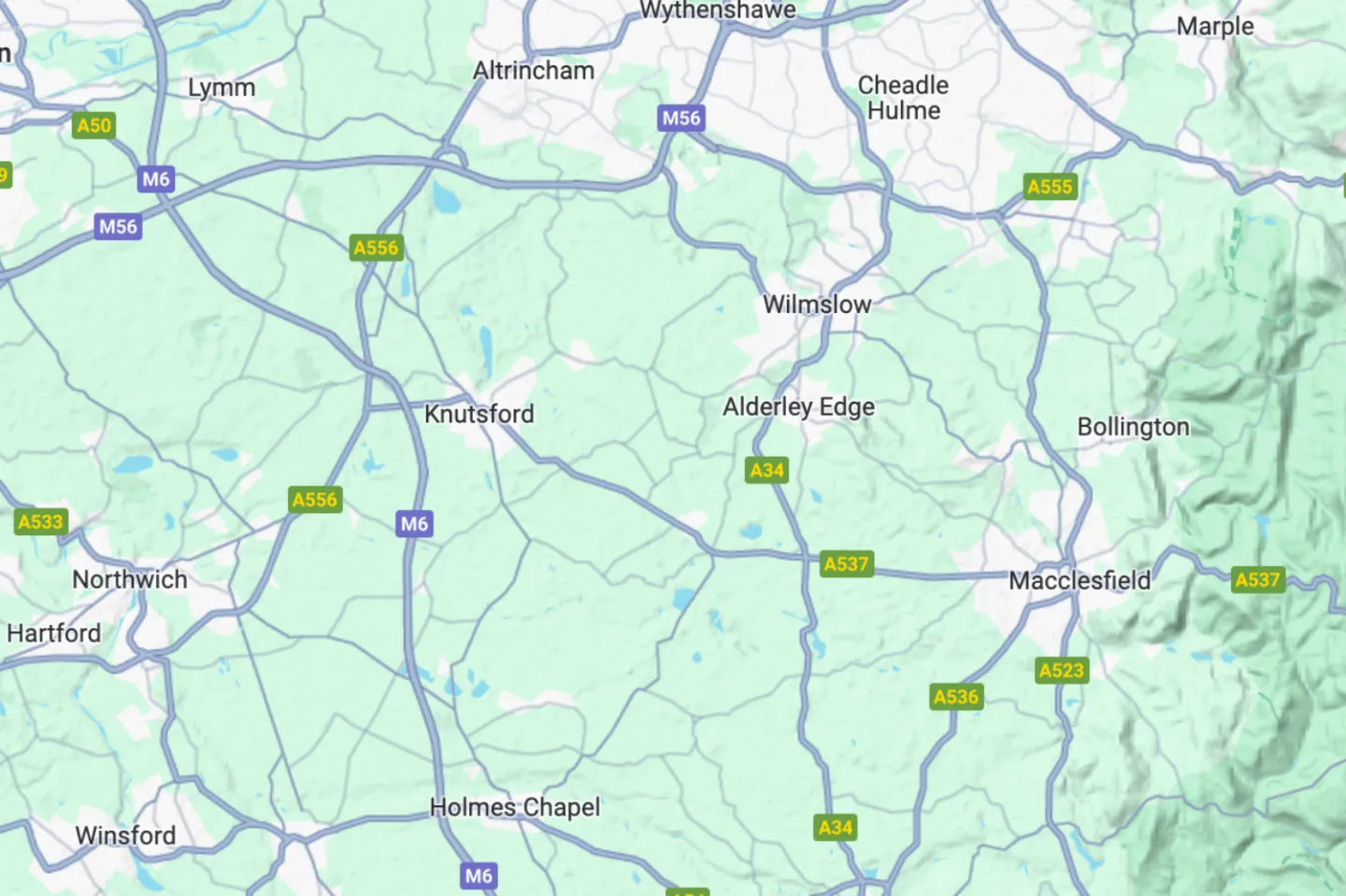 Map of South Manchester