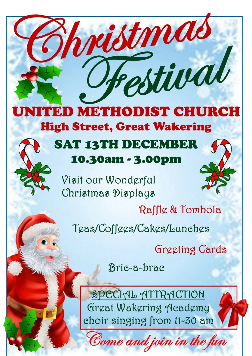 Umc Christmas Festival Poster 13th Dec 2025