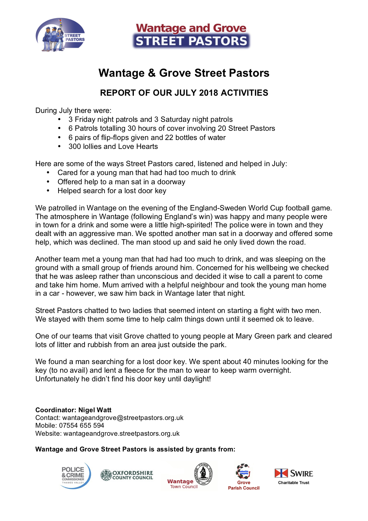 WGSP 07 2018 Report