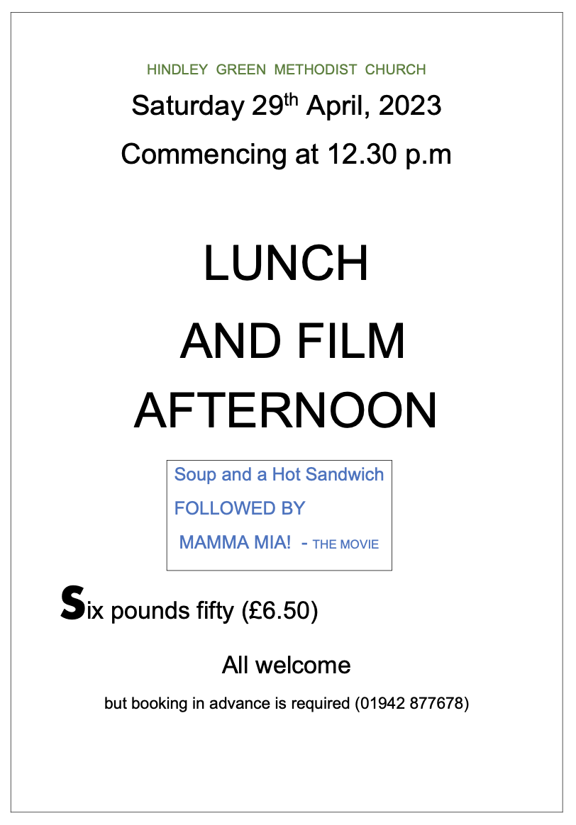 Lunch and Film (April 2023)