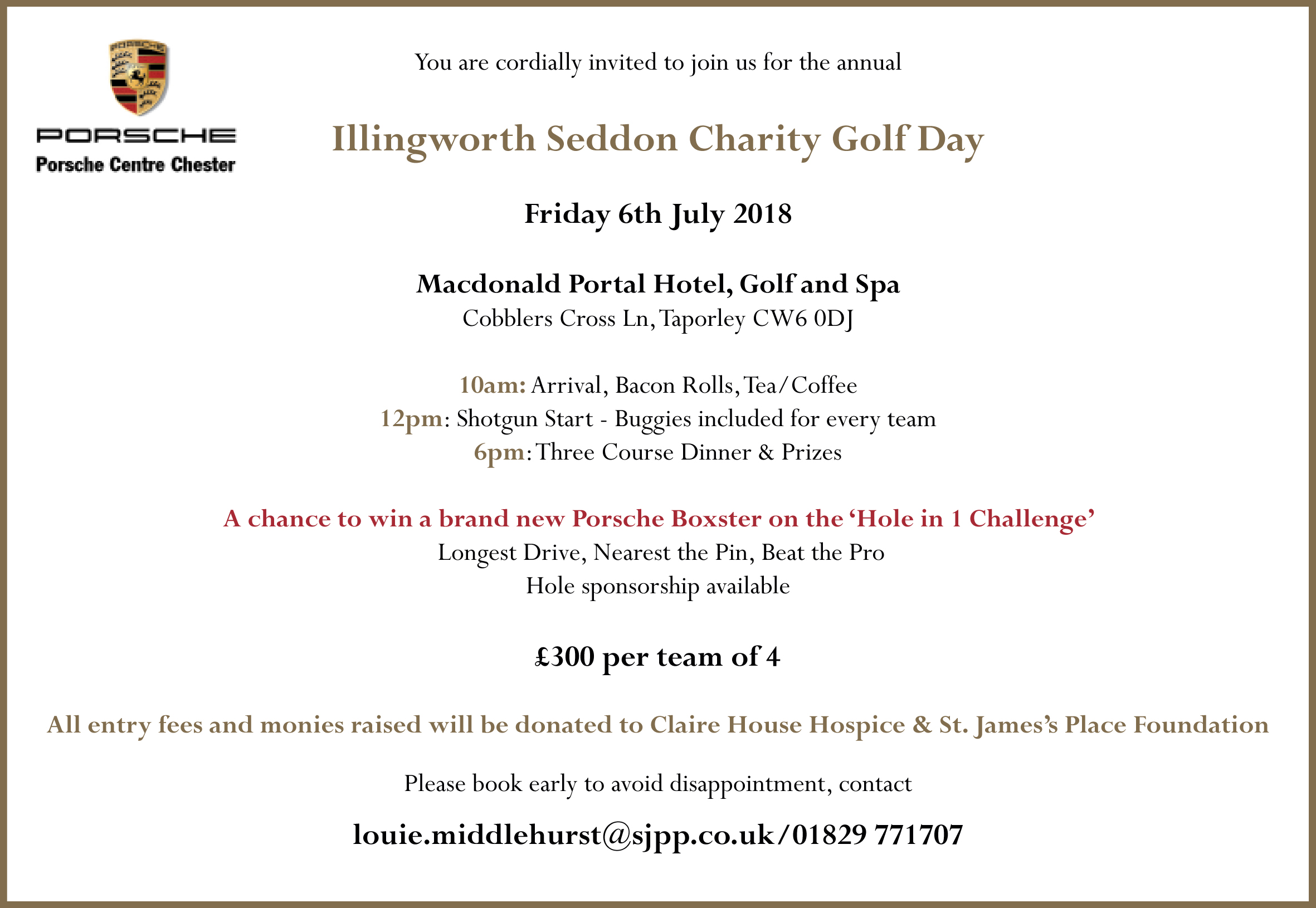 Illingworth Seddon Golf Day 2018 Details