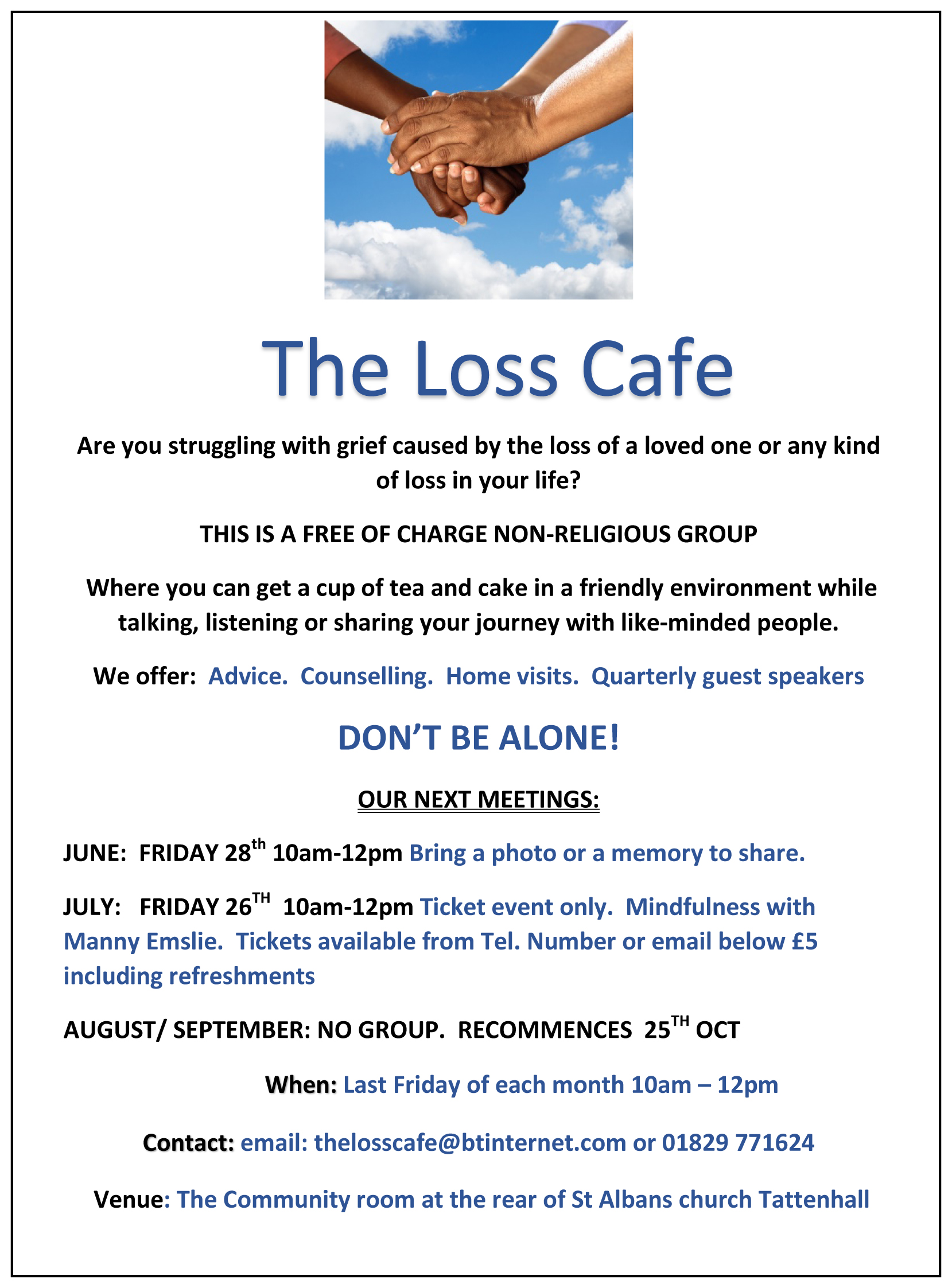 Loss Cafe Monthly Advert