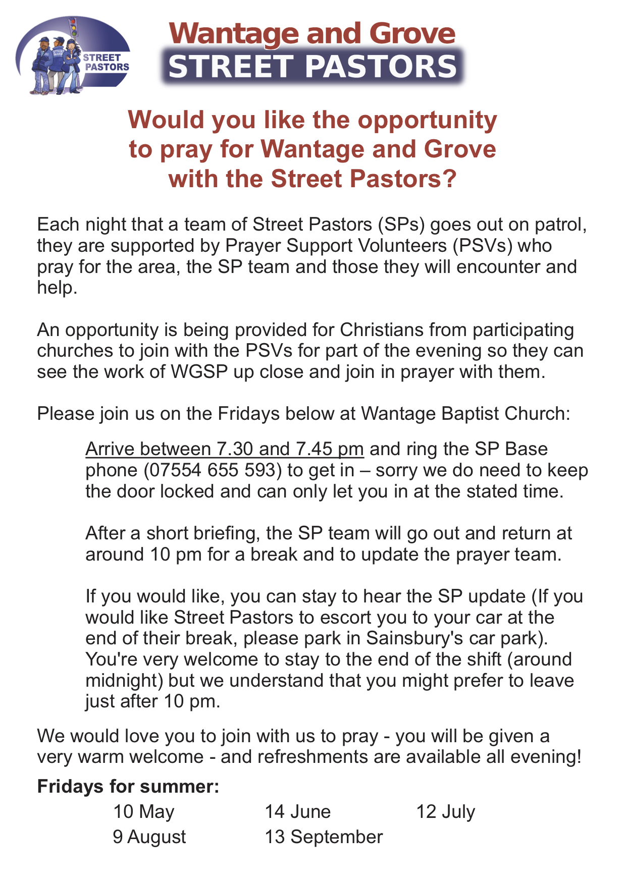 WGSP Open Prayer Sessions