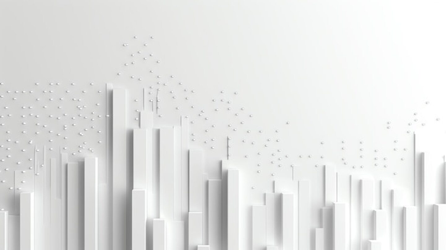 3D rendering of a cityscape with a white