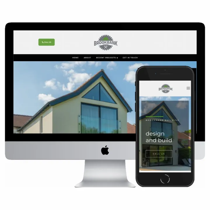 Desktop and mobile screenshots of the Brookbank Building website