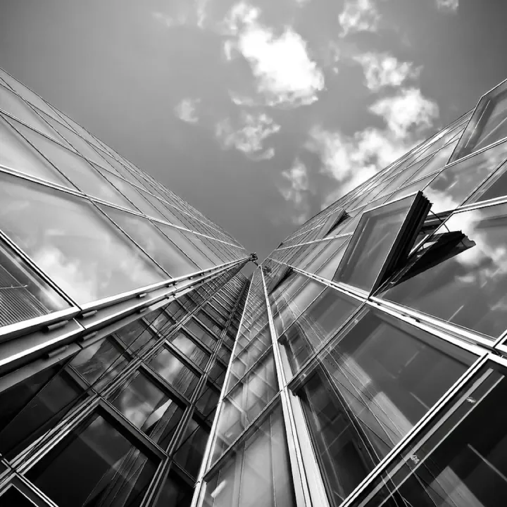 Modern building in black and white