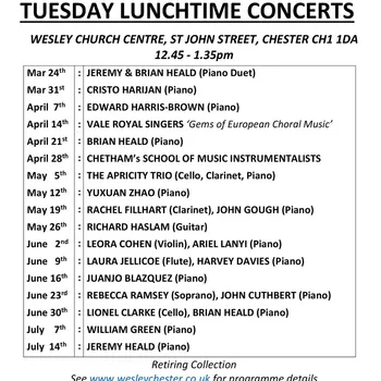 Poster Tuesday Lunchtime Concerts March to July