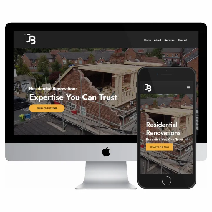 Desktop and mobile screenshots of the Barker Building & Architects website