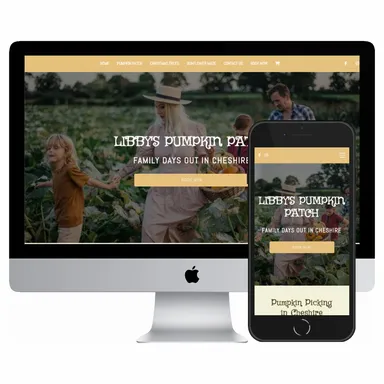 Desktop and mobile screenshots of the Libbys Pumpkin Patch website