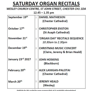 Saturday Recitals At The Wesley Sept 2026 to March