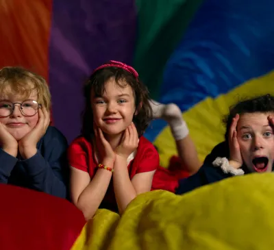 Kids with parachute