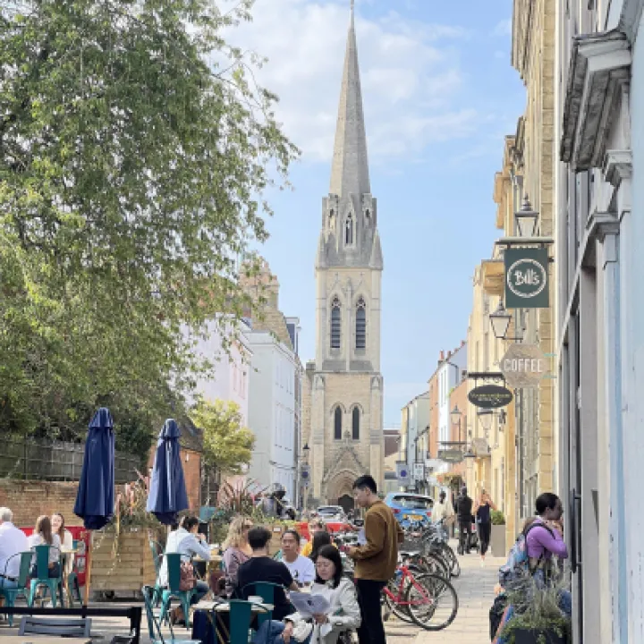 View from sunny St Michaels St
