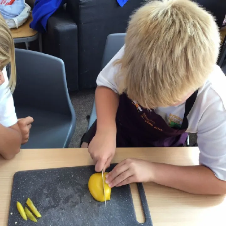 Y4 DT cutting veg 1