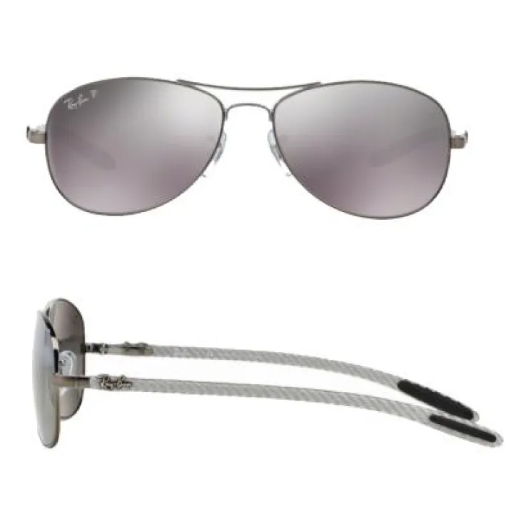 rb8301_004_N8_shot2 Ray-Ban Carbon Fibre Gunmetal / Grey Mirror Silver Polarised