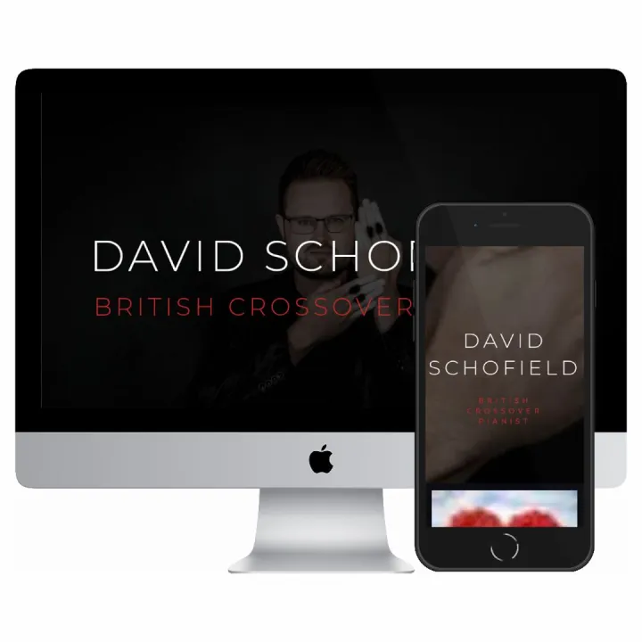 Desktop and mobile screenshots of the David Schofield website