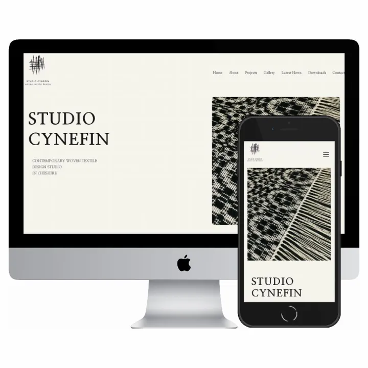 Desktop and mobile screenshots of the Studio Cynefin website