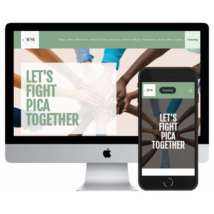 Desktop and mobile screenshots of the The National Pica Advisory Service website
