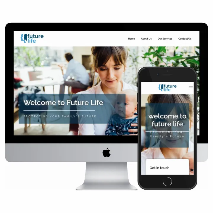 Desktop and mobile screenshots of the Future Life website