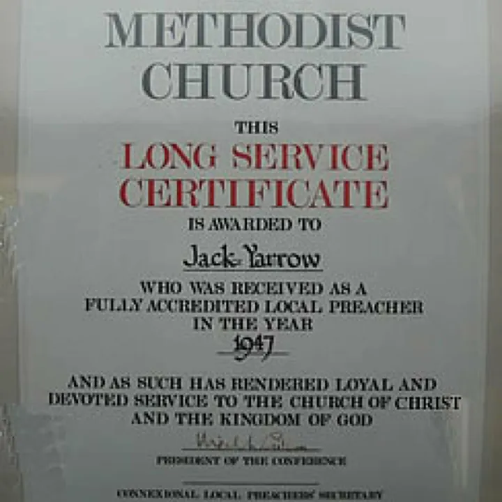 Long Service Certificate For J