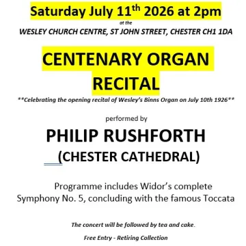Organ Centenary Recital 11th July