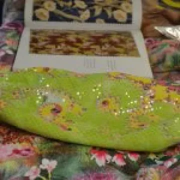 Claireabellas against sample fabrics