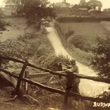 Burwardsley view with man