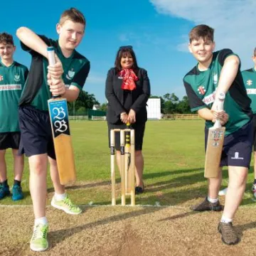 As part of its Tattenhall Community Fund, Redrow has donated £1,280 for shirts, caps and helmets with Redrow branding for the U9, U11, U13, U15 and U18 teamsPictured are Redrow Sales Consultant Anita Gillespie with Toby Honeysett, Oliver Humphr