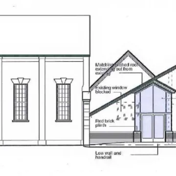 Hall Development &ndash; Side Elevation
