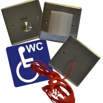 Baldwin Boxall Disabled Toilet Alarm Kit in stainless steel