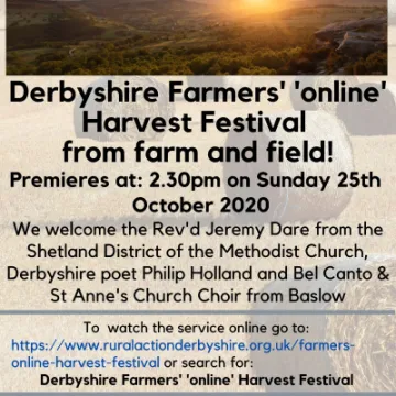 Derbyshire Farmers On line Harvest Festival 2020 Poster