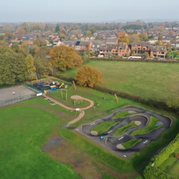 Aerial view of Waverton pump track