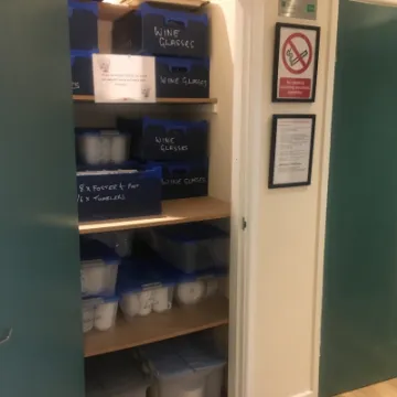 Storage in the bar area