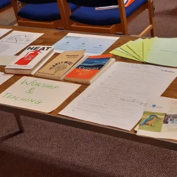 The Worship and Teaching display