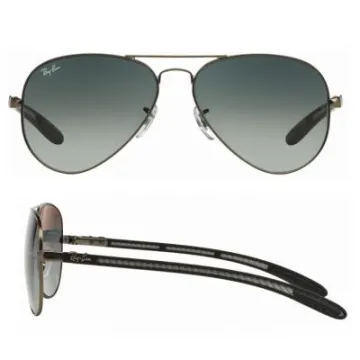 rb8307_029_71_shot2 Ray-Ban Aviator Carbon Fibre Matte Gunmetal / Grey Gradient Azure