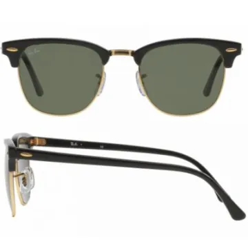 rb3016_W0365_shot2 Ray-Ban Clubmaster in Ebony with Crystal Green Lenses