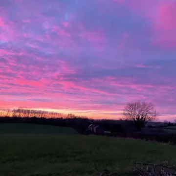 Sunset in February over Swanbach