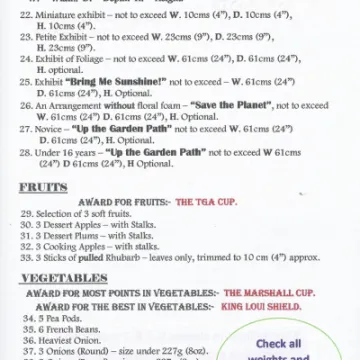 Horticultural show schedule page 2