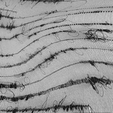 silk scribble on loom warped
