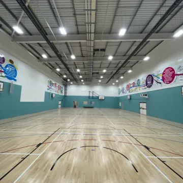 The new floor layout at the refurbished sports hall at St Paul's High School in Manchester