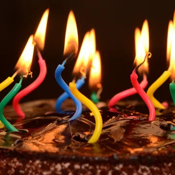 Cake, candles, birthday candles