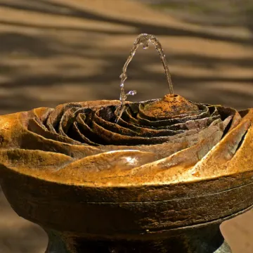 Fountain, water jet, gargoyles