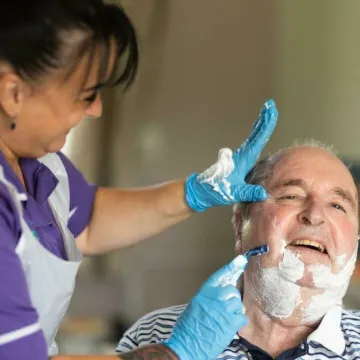 Paul Pictured With Carers Carrie Schofield (Shavin
