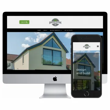 Desktop and mobile screenshots of the Brookbank Building website