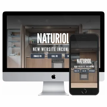 Desktop and mobile screenshots of the Naturiol Kitchens website