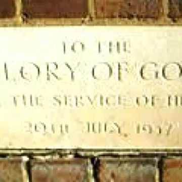 Stone laying plaque 1957